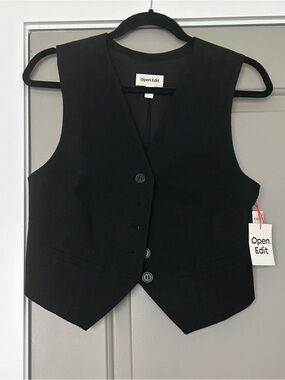 NWT Open Edit Black Classic Vest